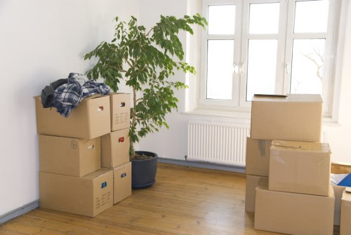 Shoreditch removal van transporting office furniture