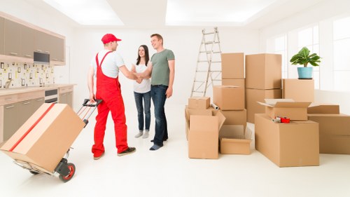 Furniture being safely carried during a Shoreditch removal