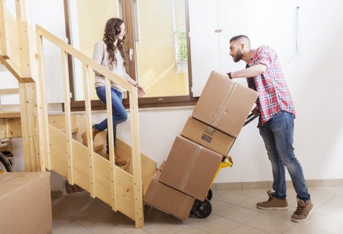Furniture dismantling during office removals in Shoreditch