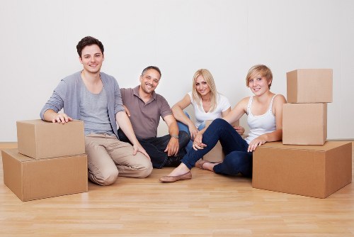 Packed boxes and furniture ready for a local home move
